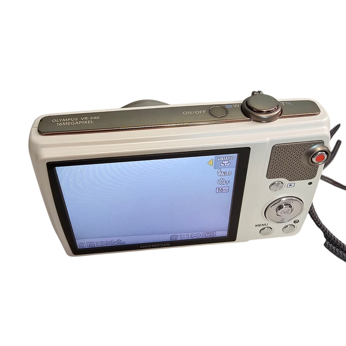 Olympus V Series VR-340 16.0MP Digital Camera White Cable 16GB SD