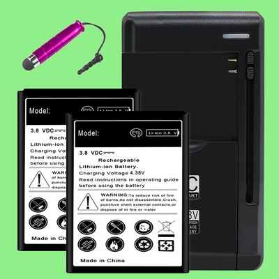 2x 5070mAh Business Battery Charger+ Stylus f Samsung Galaxy J1 Mini Prime J106B