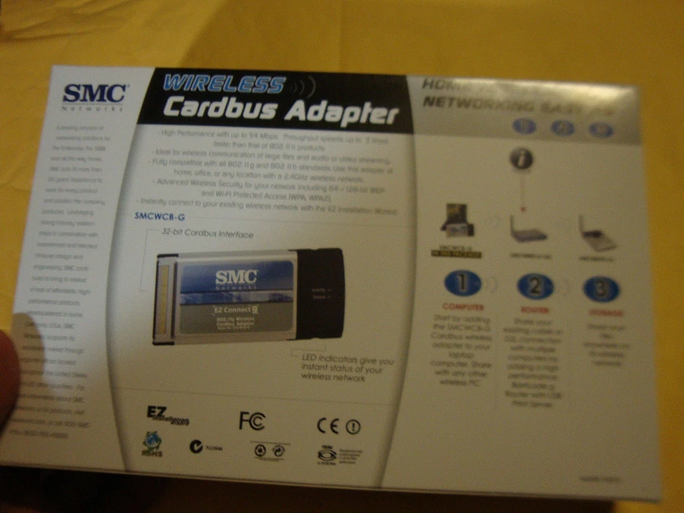 ✂New EXternaL WIFI CARD SMC® hi-speed wireless G Adapter 80211b/g pc slot pcmcia - Image 3 of 4