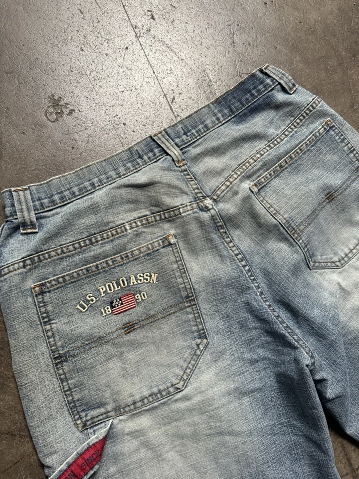 Pantalones Cortos Polo Assn De Colección EE. UU. Talla 36 Patinador Sueltos Pierna Ancha Pantalones Cortos Carpintero Foto 4 de 4