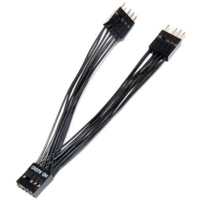 Audio 9Pin Female to 2 Male Y-Cable Splitter for Motherboard 10cm