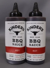 Kinder s Hot Barbecue Sauce for Dipping and Saucing  15.5 oz [ Pack of 2 ]