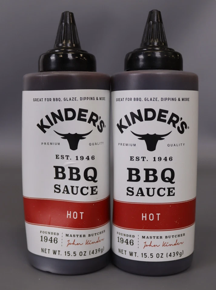 KINDER'S Kinder s Hot Barbecue Sauce for Dipping and Saucing 15.5 oz [ Pack of 2 ]