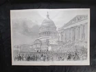 1894 Civil War Print - "President Lincoln's Inauguration" - FRAME IT FOR A GIFT