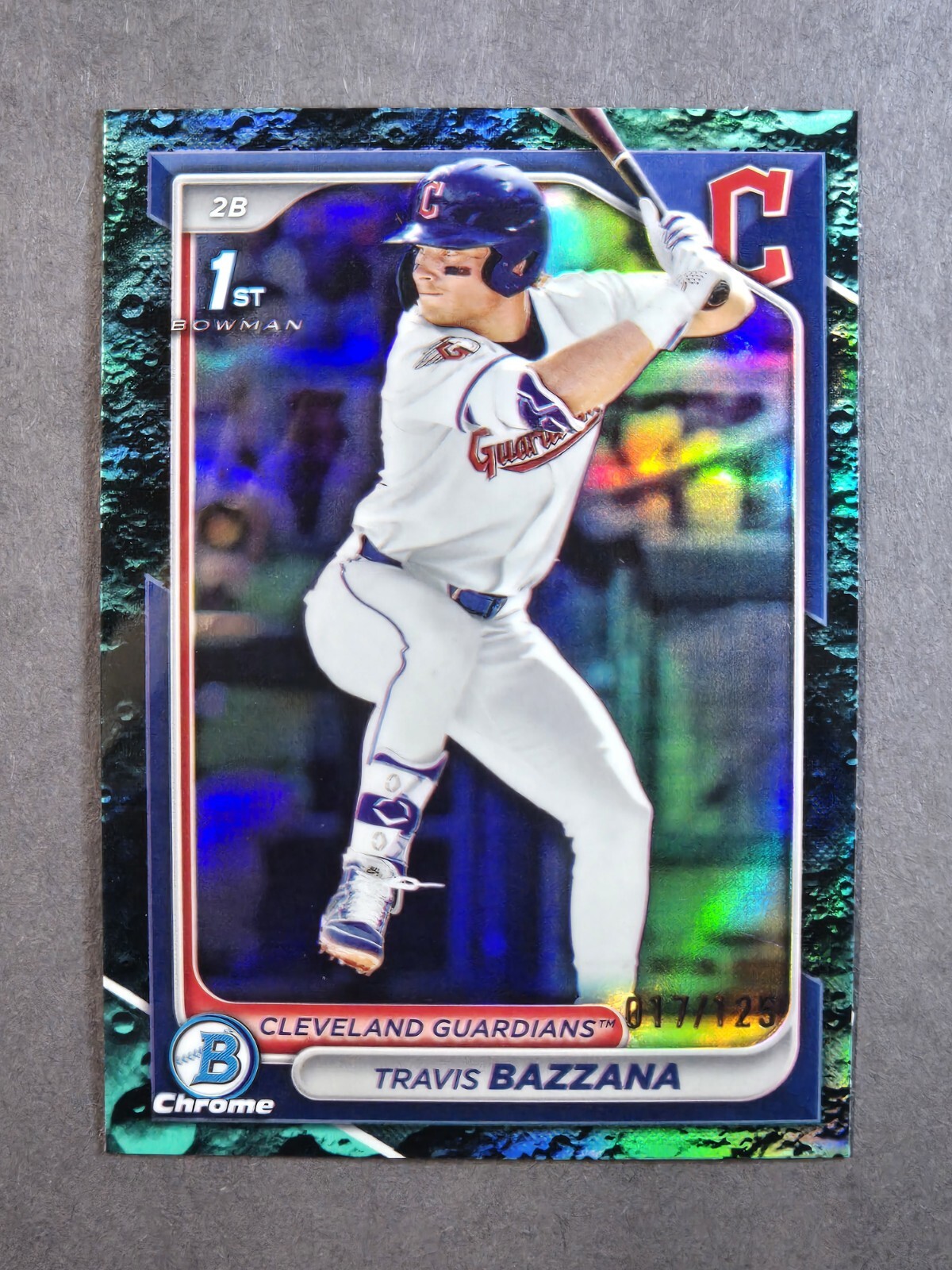 TRAVIS BAZZANA 2024 Bowman Draft Chrome 1st Aqua Lunar Refractor /125 Guardians