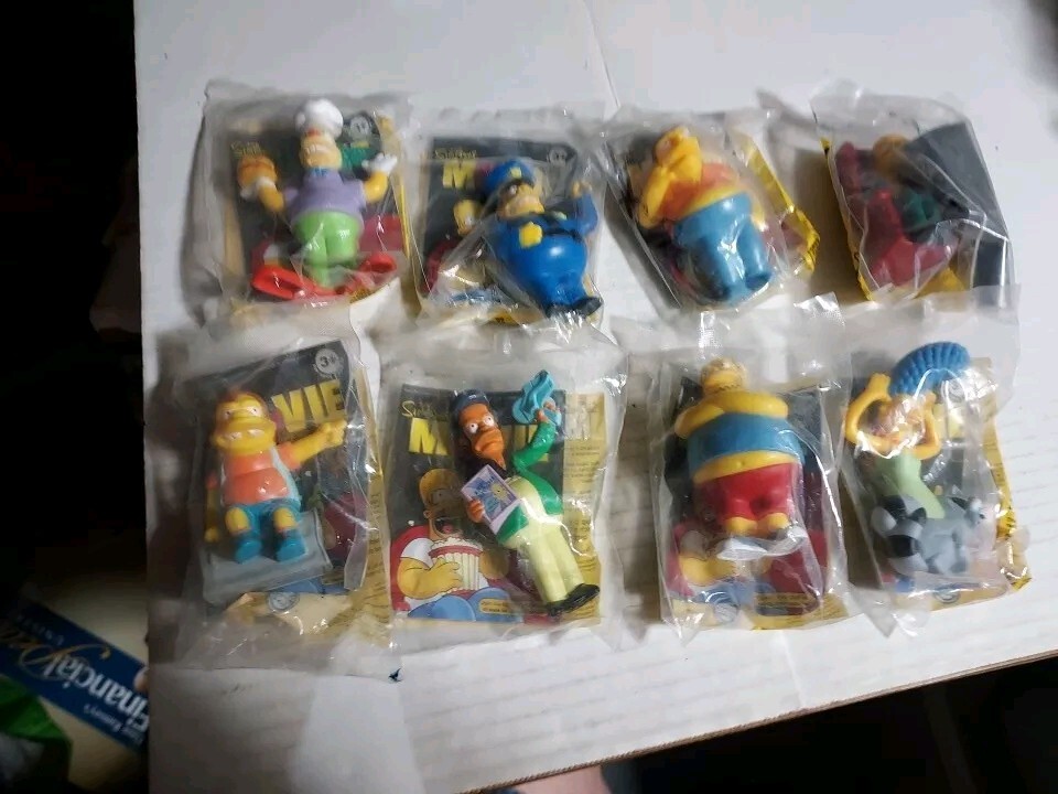 2007 The Simpsons Movie Burger King Toys set, Lot of 8,All Sealed