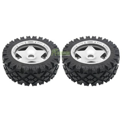 FLMLF CNC 5-Star Front Wheel Tire Assembly for 1/5 HPI Baja 5B 5T 5SC KM RC Car