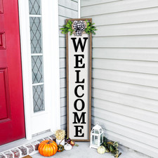 Comurdyo Outdoor Welcome Sign For Front Porch Standing 45X9 Wood Frame Large