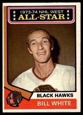 1974-75 O-Pee-Chee VTG OPC Hockey EX Bill White Chicago Blackhawks #136