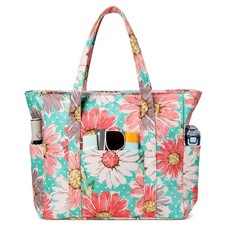 Large Beach Bag for Women, Water-repellent Tote Bags with Zipper Wet Pocket f...