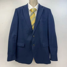 Gant Blazer Jacket Blue Cotton Size EUR 52 UK 42 Large Classic Fit Summer