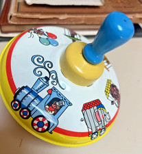 Vintage Ohio Art Tin Spinning Top, Bryan Ohio USA Metal Circus Train