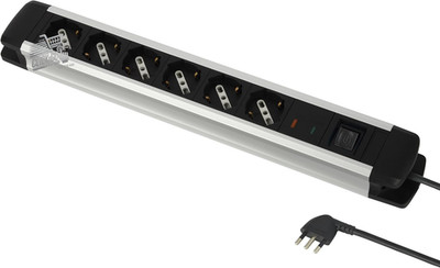 Schuko 10A 16A 6-seater aluminum multi outlet cable switch 2m spaz saving plug