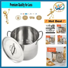 22 Quart Stainless Steel Stock Pot with Lid and Handles New