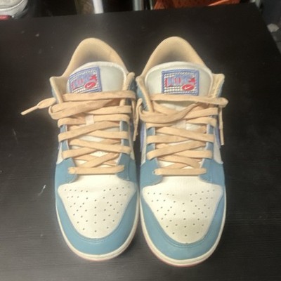 Nike Dunk Low Blue Beige Red White Low Top Lace Up Sneaker Athletic Men