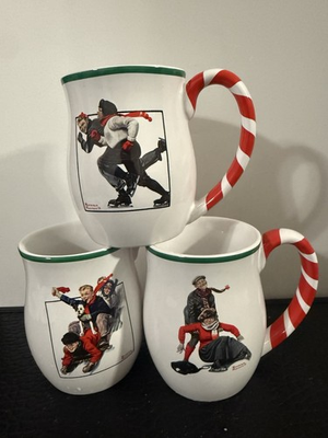#ad #ad Norman Rockwell Large Coffee Mugs Cups Set Of 3 $20.00