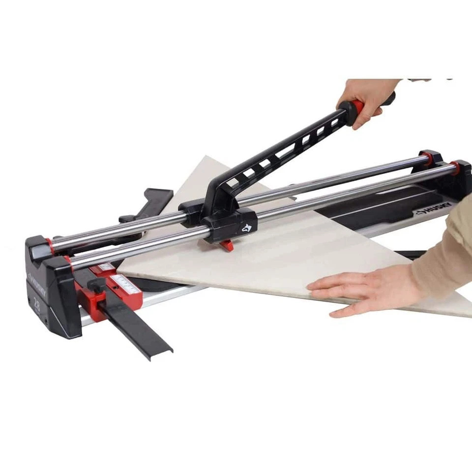 Husky 28 in. Tile Cutter with Tungsten Carbide Blade and Adjustable Gauge
