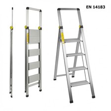 SGABELLO SCALA SCALETTA IN ALLUMINIO COMPATTA  "SLIM STEP ALU 4" MAURER