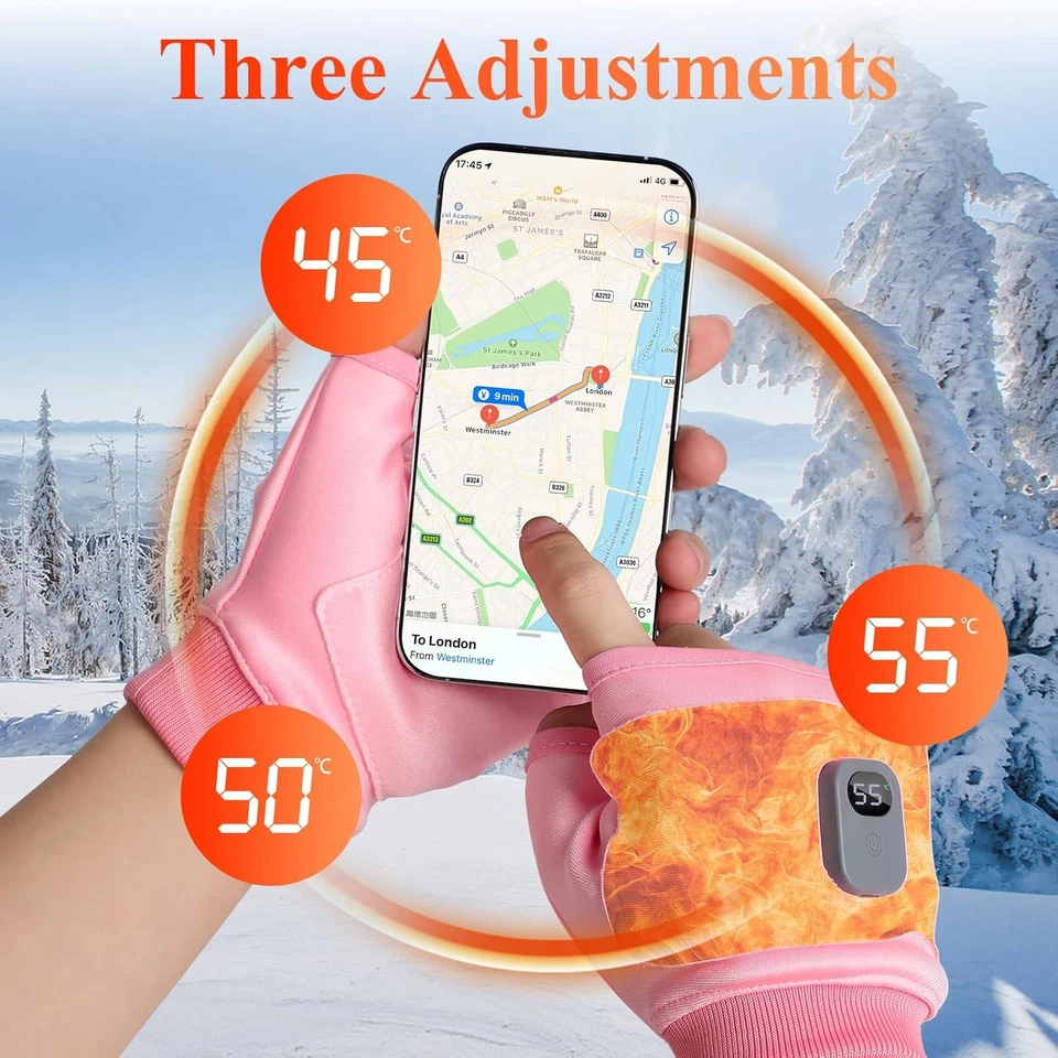 Unisex Heated Gloves Portable Fingerless Heating Gloves Outdoor Heating Socks - Image 4 of 4