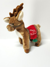 Vintage 1986 Dakin Reindeer Merry Christmas Deer Plush Stuffed Animal Plush 10"