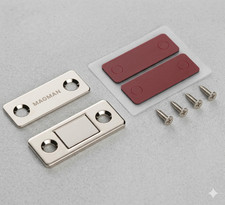 MAGMAN Ultra Thin Magnetic Door Catch - Strong Neodymium Cabinet Latch w/ Screws