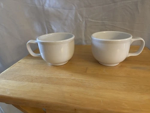 Homer Laughlin Retired Fiesta(2) Jumbo Cups/Mug 18oz Ivory Color
