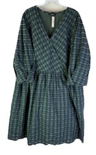 New Madewell Marianna Puff Sleeve Mini Dress in Plaid Ni730 Womens 2XL