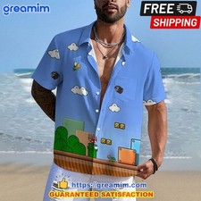 Super Mario Game Short Sleeve Hawaiian Shirt