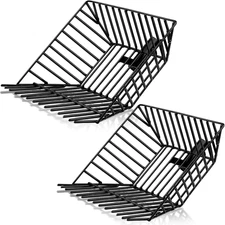 2 Pcs Metal Pitch Fork Replacement Head with Deep Basket Design Metal Manure For