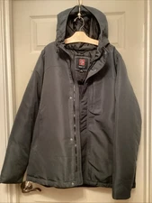 Men’s SWISS TECH Dark Grey Lightweight Mid-length Coat with Hood Medium 38-40