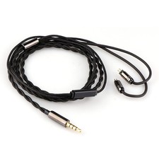 Durable Braided IEM Cable - 4N OFC, Cotton Yarn, 2pin 3.5mm with Microphone