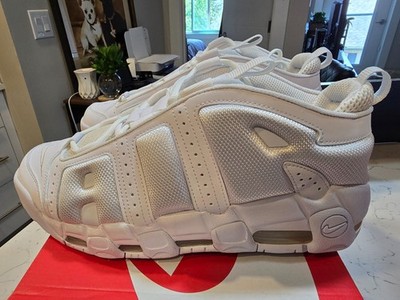 Nike Air More Uptempo Low White-White-White Triple White Sz 10.5