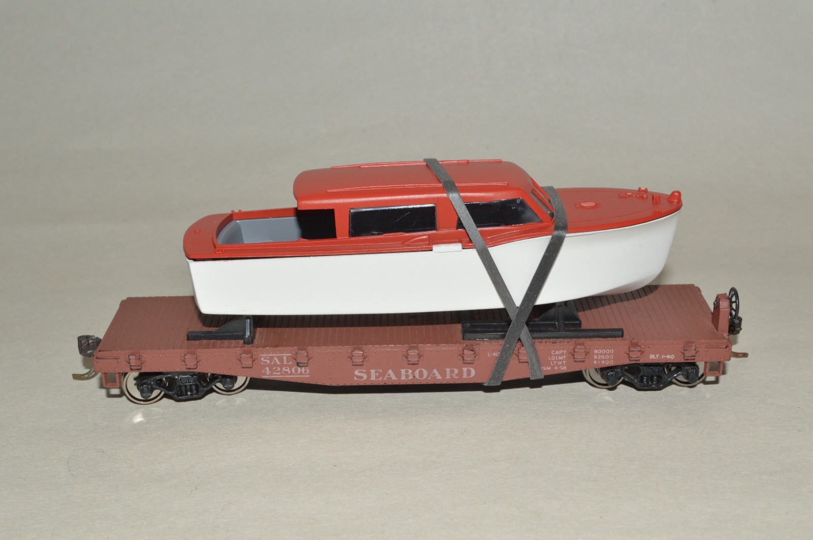 HO scale Athearn Seaboard Air Line RR 40' BOAT LOAD flat car train MW KD's