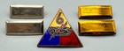 WWII 6th Armored Division DI Unit Pin, 1st & 2nd Lieutenant Insignia Pins Sets — photo 1