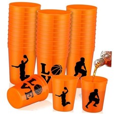 Zhehao 30 Pcs Sport Ball Plastic Cups Hockey Football Plastic Basketball Orange