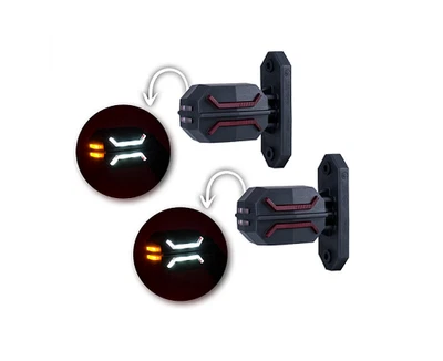 2x LED luz de gálibo Dragon 12/24V E9 para remolques de camiones brazo corto - Imagen 1 de 4