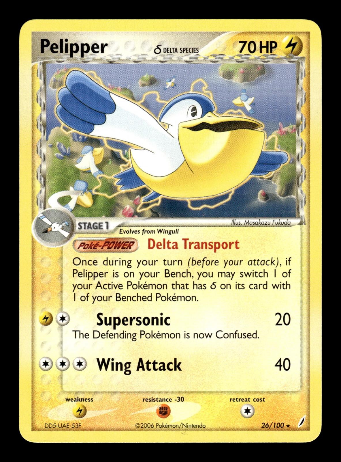 Pelipper 26/100 Rare Crystal Guardians Pokemon Near Mint