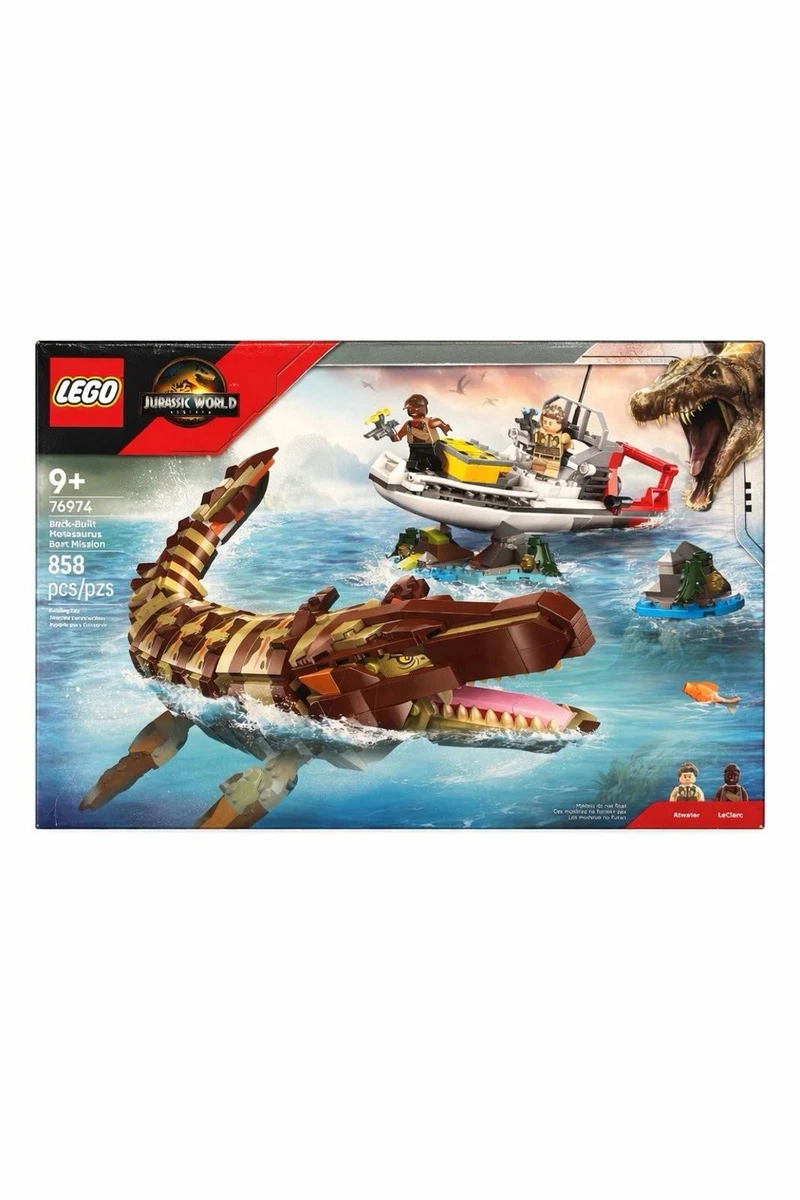 new ~ LEGO Jurassic World Mosasaurus Boat Mission Dinosaur Brick