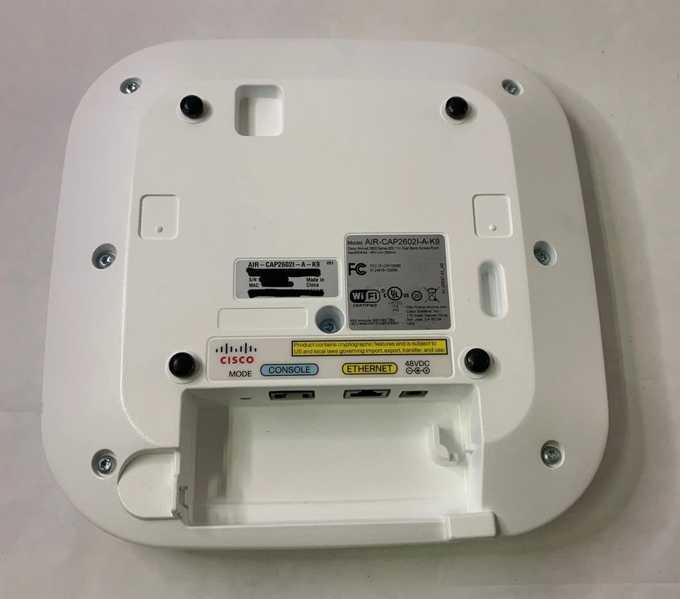 CISCO AIR-CAP2602I-A-K9 Dual Band 802.11ac Autonomous PoE Wireless Access Point - Image 4 of 4