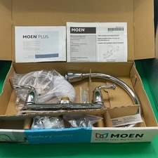 Moen Banbury CA87553 Chrome 2-Handle High Arc Kitchen Faucet W/Sprayer