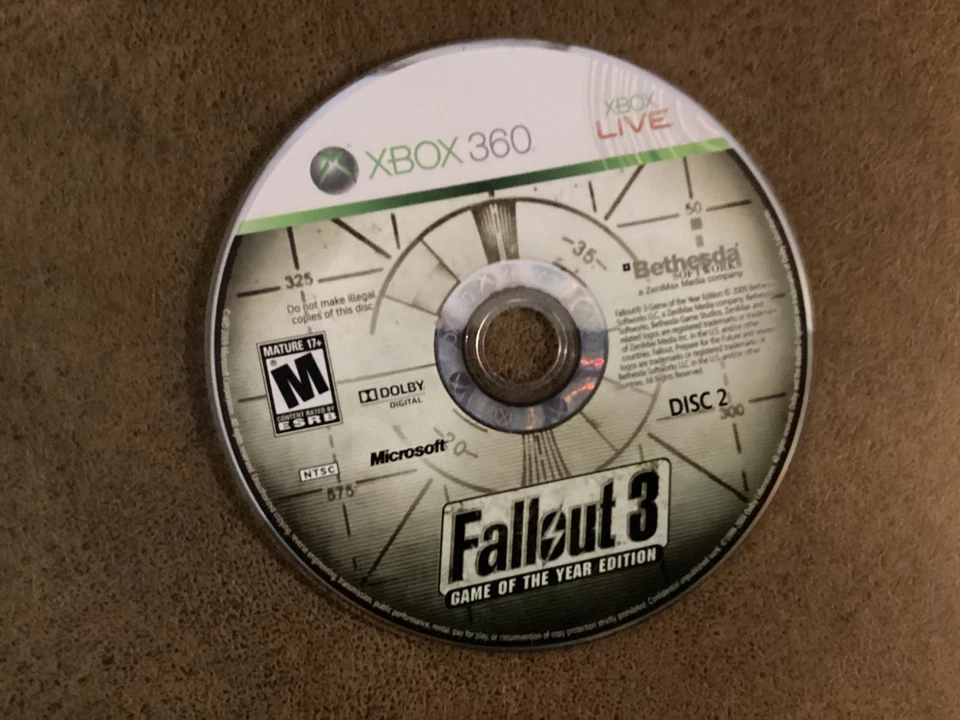 Fallout 3 GOTY 2-Disc Set & Fallout New Vegas Xbox 360 Lot – Tested & Working - Image 3 of 4