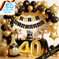 Deko 40 Geburtstag Mann Frauen, Geburtstagsdeko 40, Schwarz Gold Deko Mit Happy