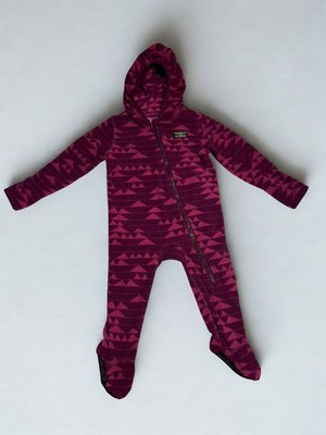 L.L. Bean Kids' Pink Fleece Footed Zipper Play suit W/hood Size 3-6 Months
