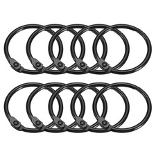 12pcs Shower Curtain Rings Carbon Steel Round Snap Shower Curtain Hooks 1" Black