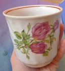 USSR Ukraine Baranovsky Porcelain Baranovka hallmark Tea Pair Cup Mug Rose