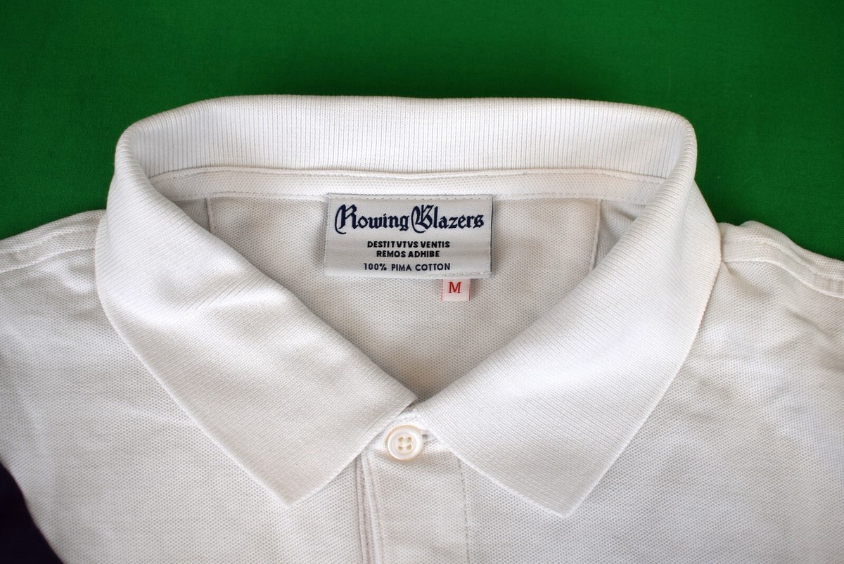 Rowing Blazers x Yale White Pima Cotton Pique S/S Polo Shirt w