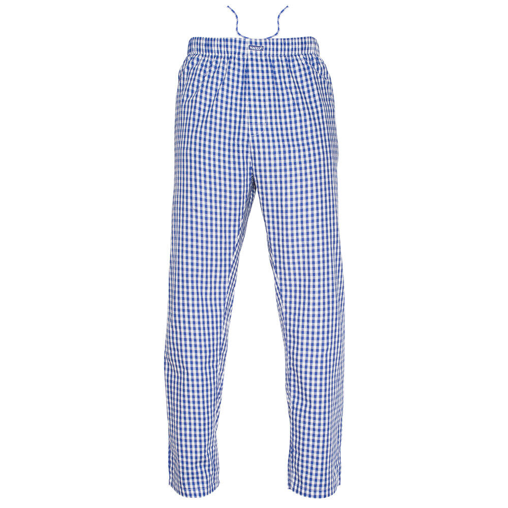 Ritzy Kids/Boys/Men Pajama Pants 100% Cotton Plaid Woven - BL& WH Checks