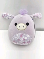 Squishmallow Delzi Donkey 5" Purple Floral Stuffed Animal Toy NEW