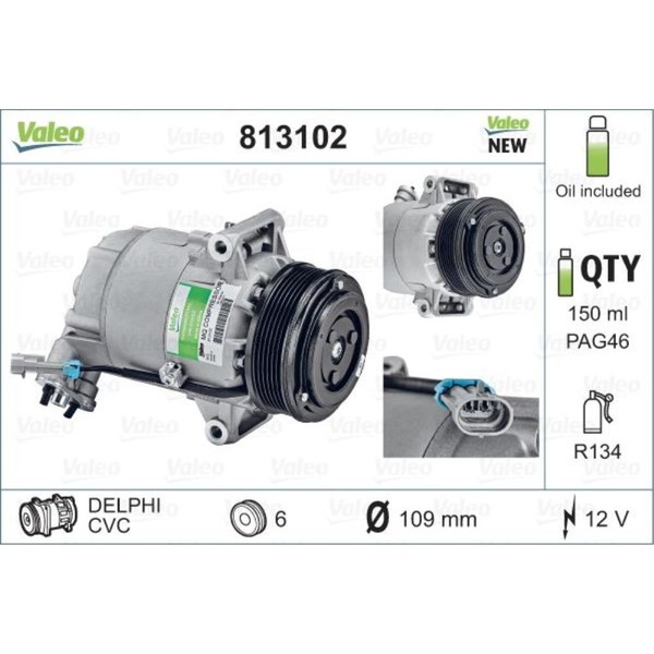 Valeo Kompressor Klimaanlage FüR Opel Zafira B A05 Astra H Caravan L35 L48-image