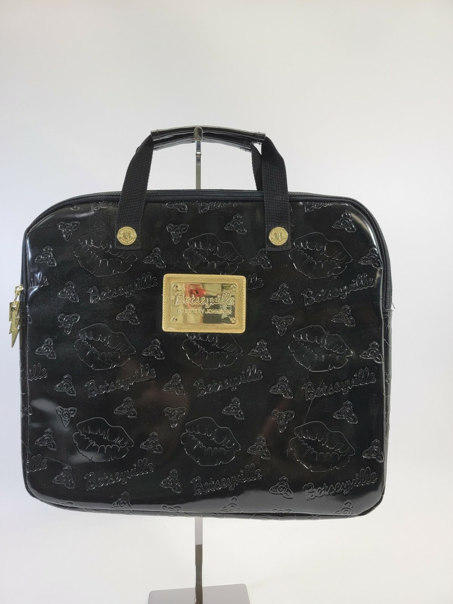 HHP Betsyville by Betsey Johnson Faux Patent Leather Zip Around Laptop Case  Bag